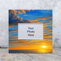 Orange Sunset On The Beach White Box Photo Frame 4  X 6 