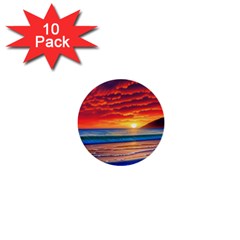 Sunset Over The Ocean 1  Mini Buttons (10 Pack)  by GardenOfOphir