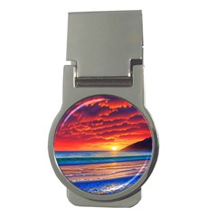 Sunset Over The Ocean Money Clips (round)  by GardenOfOphir