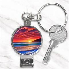 Sunset Over The Ocean Nail Clippers Key Chain by GardenOfOphir