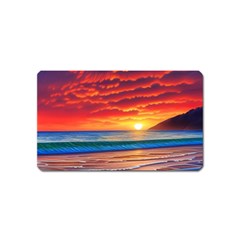 Sunset Over The Ocean Magnet (name Card) by GardenOfOphir