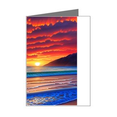 Sunset Over The Ocean Mini Greeting Card by GardenOfOphir