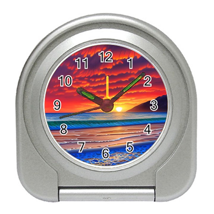 Sunset Over The Ocean Travel Alarm Clock