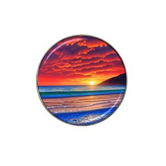 Sunset Over The Ocean Hat Clip Ball Marker (4 Pack) by GardenOfOphir