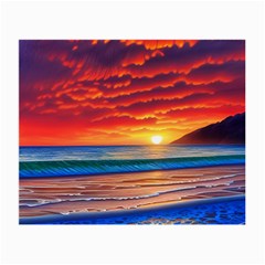 Sunset Over The Ocean Small Glasses Cloth by GardenOfOphir