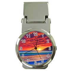 Sunset Over The Ocean Money Clip Watches by GardenOfOphir