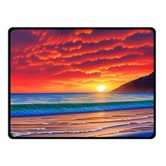 Sunset Over The Ocean One Side Fleece Blanket (small) by GardenOfOphir