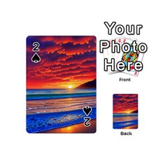 Sunset Over The Ocean Playing Cards 54 Designs (mini) by GardenOfOphir