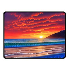 Sunset Over The Ocean Fleece Blanket (small) by GardenOfOphir