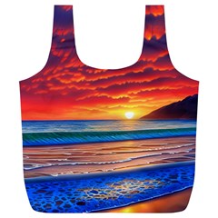 Sunset Over The Ocean Full Print Recycle Bag (xl) by GardenOfOphir