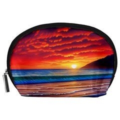 Sunset Over The Ocean Accessory Pouch (large) by GardenOfOphir