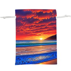 Sunset Over The Ocean Lightweight Drawstring Pouch (xl) by GardenOfOphir