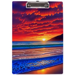 Sunset Over The Ocean A4 Acrylic Clipboard by GardenOfOphir