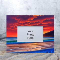 Sunset Over The Ocean White Tabletop Photo Frame 4 x6  by GardenOfOphir