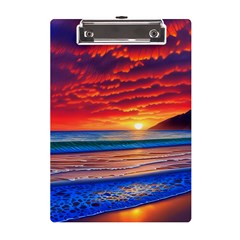 Sunset Over The Ocean A5 Acrylic Clipboard by GardenOfOphir