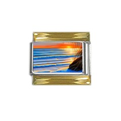 Tropical Sunset Gold Trim Italian Charm (9mm) by GardenOfOphir