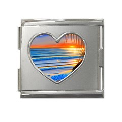 Tropical Sunset Mega Link Heart Italian Charm (18mm) by GardenOfOphir