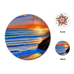 Tropical Sunset Playing Cards Single Design (round) by GardenOfOphir