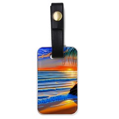 Tropical Sunset Luggage Tag (one Side) by GardenOfOphir