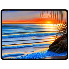 Tropical Sunset Fleece Blanket (large) by GardenOfOphir