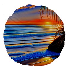 Tropical Sunset Large 18  Premium Flano Round Cushions