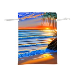 Tropical Sunset Lightweight Drawstring Pouch (l) by GardenOfOphir