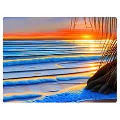 Tropical Sunset One Side Premium Plush Fleece Blanket (extra Small)