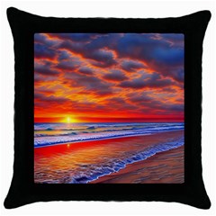 Golden Sun Throw Pillow Case (black) by GardenOfOphir