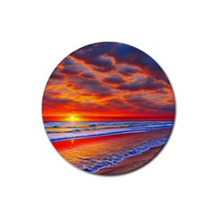 Golden Sun Rubber Coaster (round) by GardenOfOphir