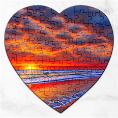 Golden Sun Jigsaw Puzzle (heart) by GardenOfOphir