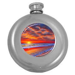 Golden Sun Round Hip Flask (5 Oz) by GardenOfOphir