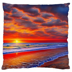 Golden Sun Large Cushion Case (one Side) by GardenOfOphir