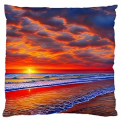 Golden Sun Standard Premium Plush Fleece Cushion Case (one Side) by GardenOfOphir