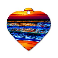 Island Dreams Dog Tag Heart (one Side) by GardenOfOphir