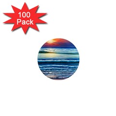 Sunset Beach Waves 1  Mini Magnets (100 pack) 