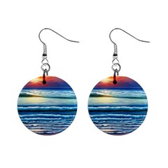 Sunset Beach Waves Mini Button Earrings by GardenOfOphir