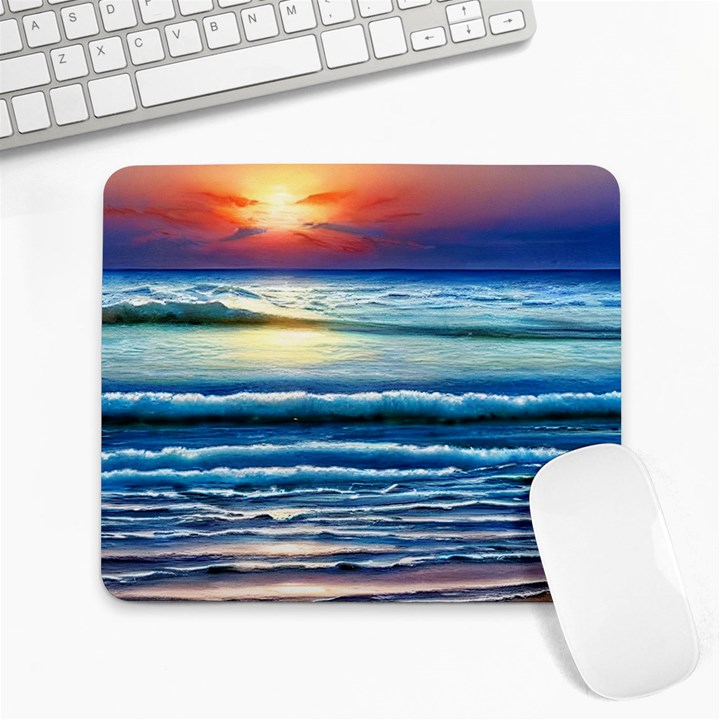 Sunset Beach Waves Large Mousepad