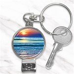 Sunset Beach Waves Nail Clippers Key Chain Front