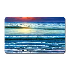 Sunset Beach Waves Magnet (rectangular) by GardenOfOphir