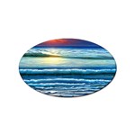 Sunset Beach Waves Sticker Oval (100 pack) Front