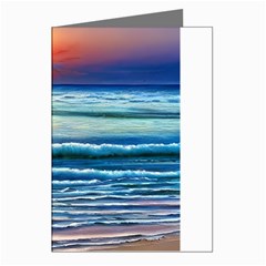 Sunset Beach Waves Greeting Cards (pkg Of 8)