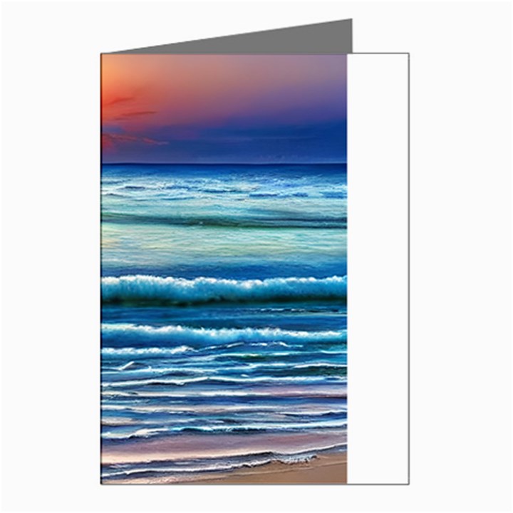 Sunset Beach Waves Greeting Cards (Pkg of 8)