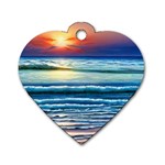 Sunset Beach Waves Dog Tag Heart (Two Sides) Front