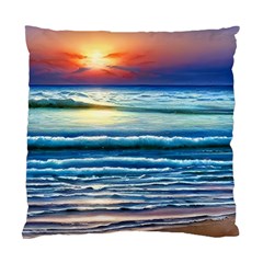 Sunset Beach Waves Standard Cushion Case (two Sides) by GardenOfOphir