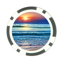 Sunset Beach Waves Poker Chip Card Guard (10 pack)