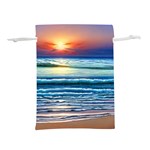 Sunset Beach Waves Lightweight Drawstring Pouch (L) Back