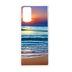 Sunset Beach Waves Samsung Galaxy Note 20 Tpu Uv Case by GardenOfOphir