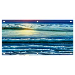 Sunset Beach Waves Banner and Sign 4  x 2 