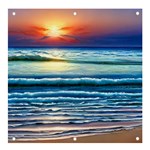 Sunset Beach Waves Banner and Sign 4  x 4  Front