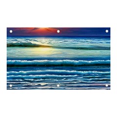 Sunset Beach Waves Banner And Sign 5  X 3  by GardenOfOphir